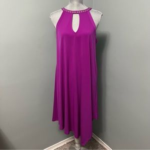 TAHARI size medium A-line halter key hole cocktail dress asymmetrical wedding